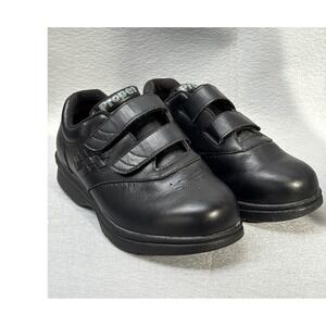 Propet Black Leather Vista Strap Comfort Walking Shoes Women's Size 9.5 Wide 2E